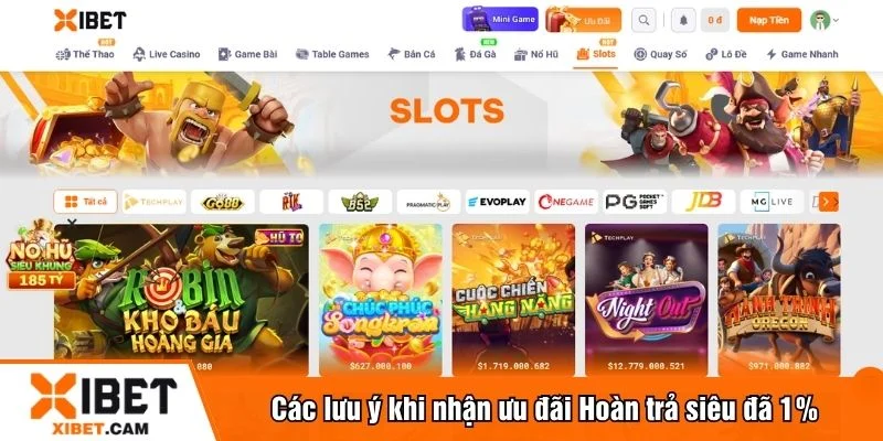 Hoàn trả siêu đã 1% tự động cộng vào tài khoản