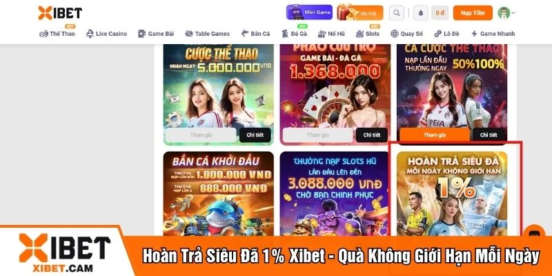 Hoàn trả siêu đã 1%