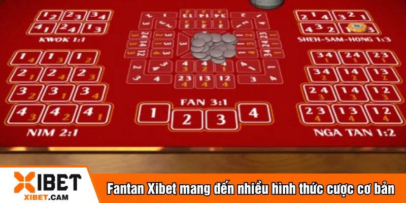 Fantan Xibet mang đến nhiều hình thức cược cơ bản
