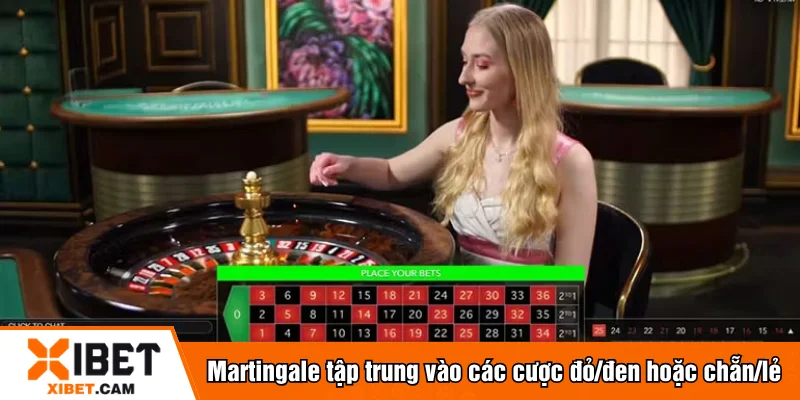 Martingale tập trung vào các cược đỏ/đen hoặc chẵn/lẻ