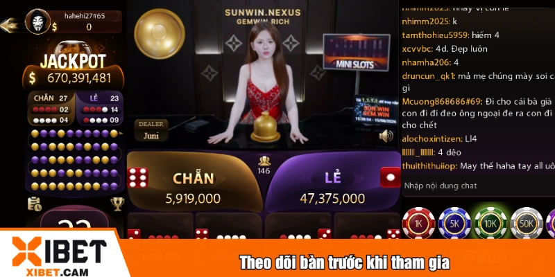 Theo dõi bàn trước khi tham gia